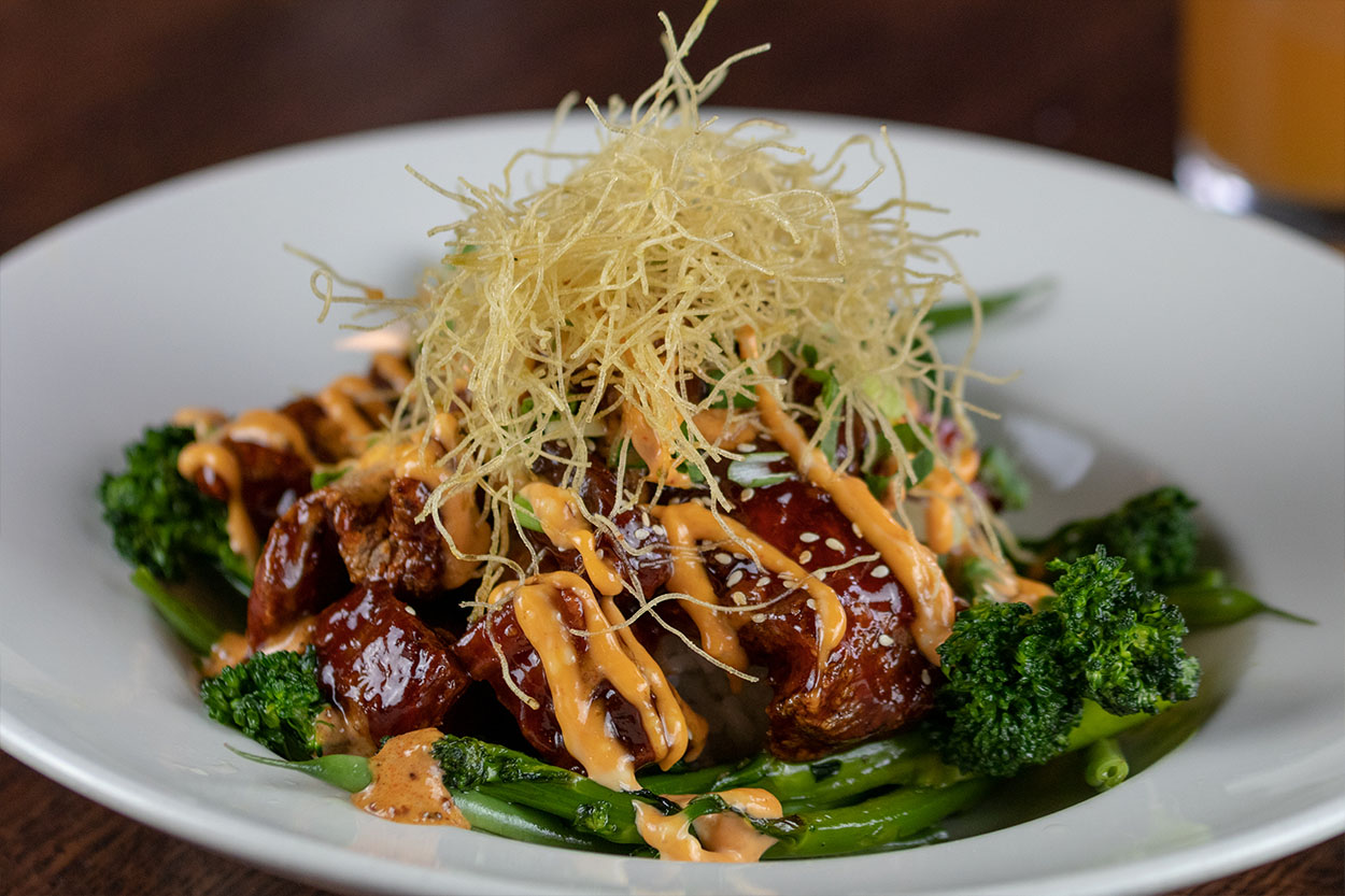 Major Miso's Pork Belly & Fried Chicken Bowl