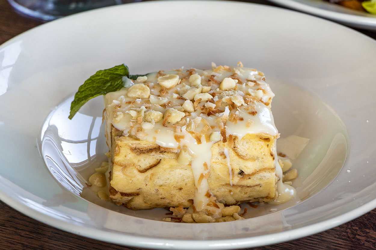 Coconut Macadamia Nut Bread Pudding